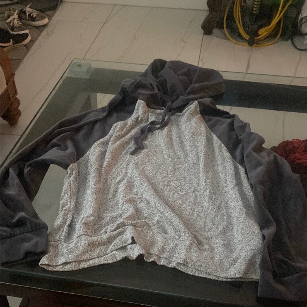 Pink Republic Black and Gray Knit Hoodie